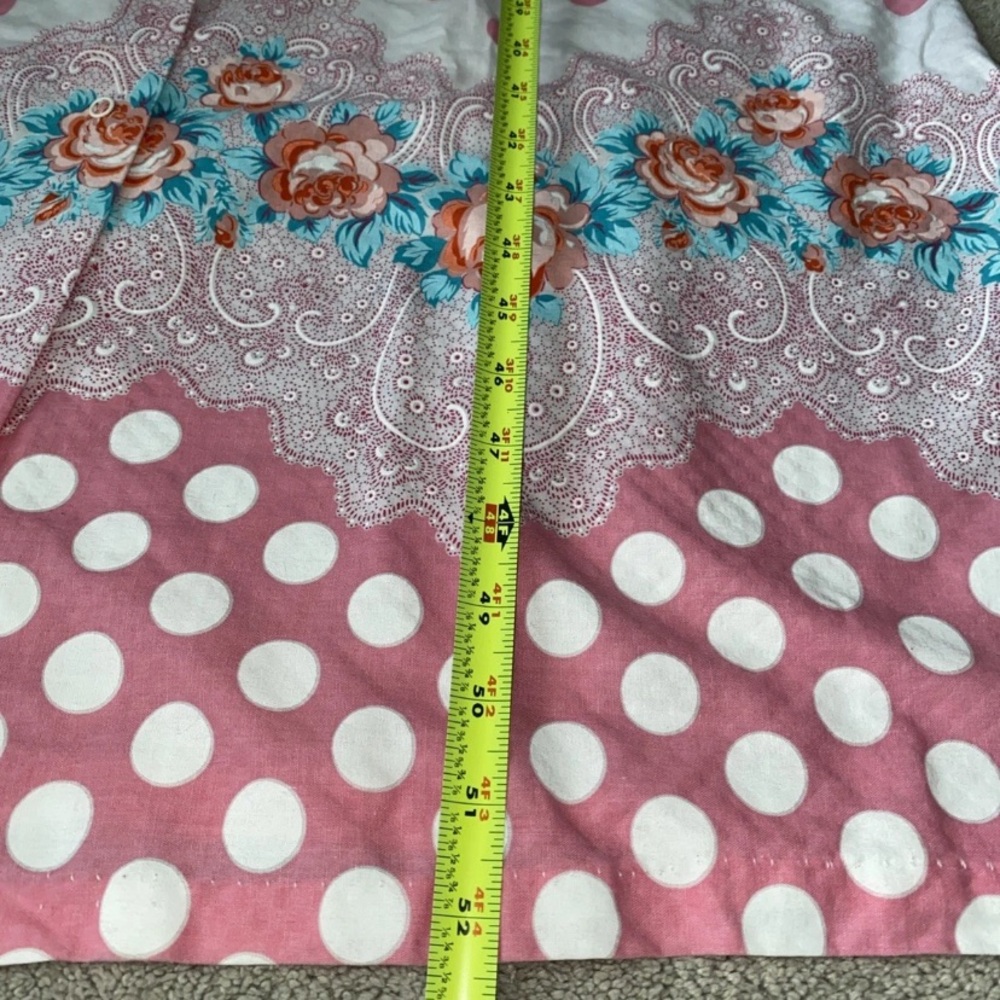 Elizabeth Paige VINTAGE Housecoat Robe Small Polka Dots Floral Print  Pink White